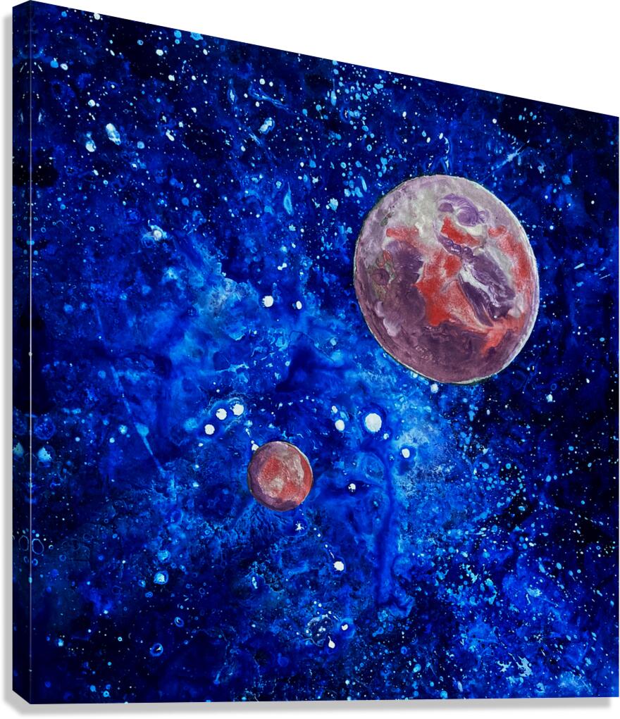 Planet in a Blue Universe Canvas Print